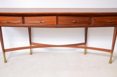1950's large console table with curved sides