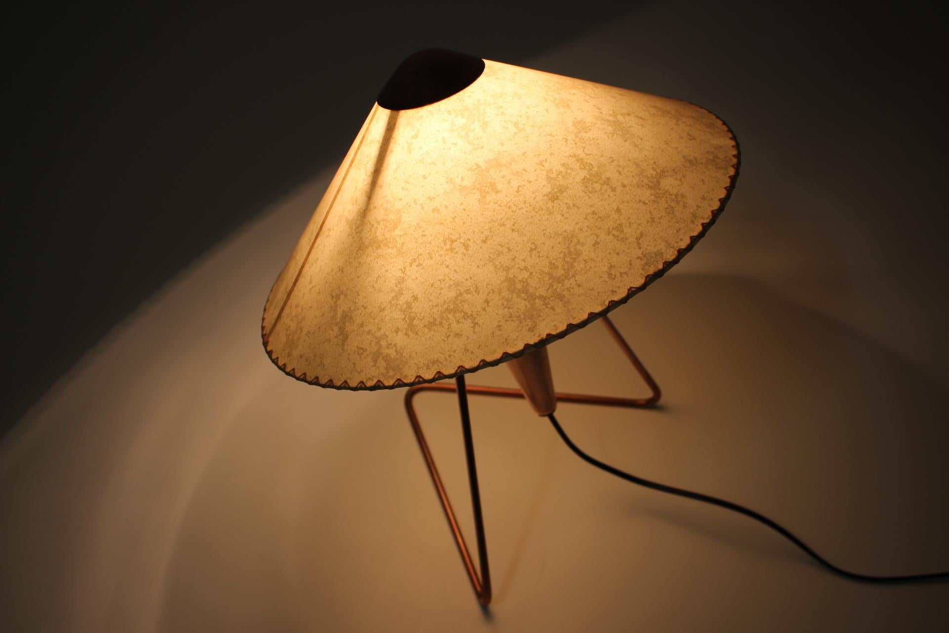 1950s Large Copper Table Light by Helena Frantova for Okolo, Czechoslovakia 1