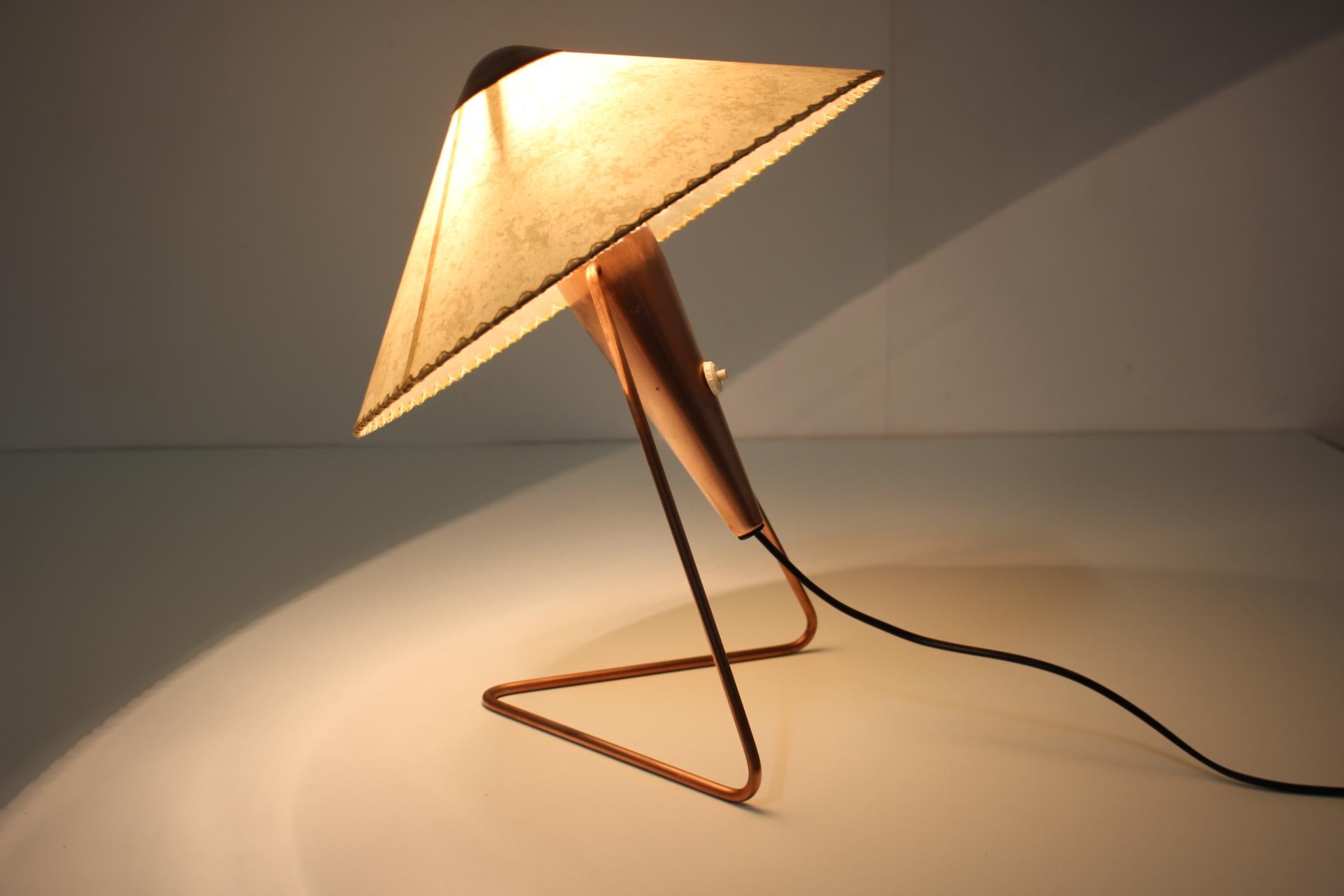 1950s Large Copper Table Light by Helena Frantova for Okolo, Czechoslovakia 2