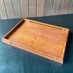 1950s Large Danish Teak Serving Tray Mid-Century Modern Geometric