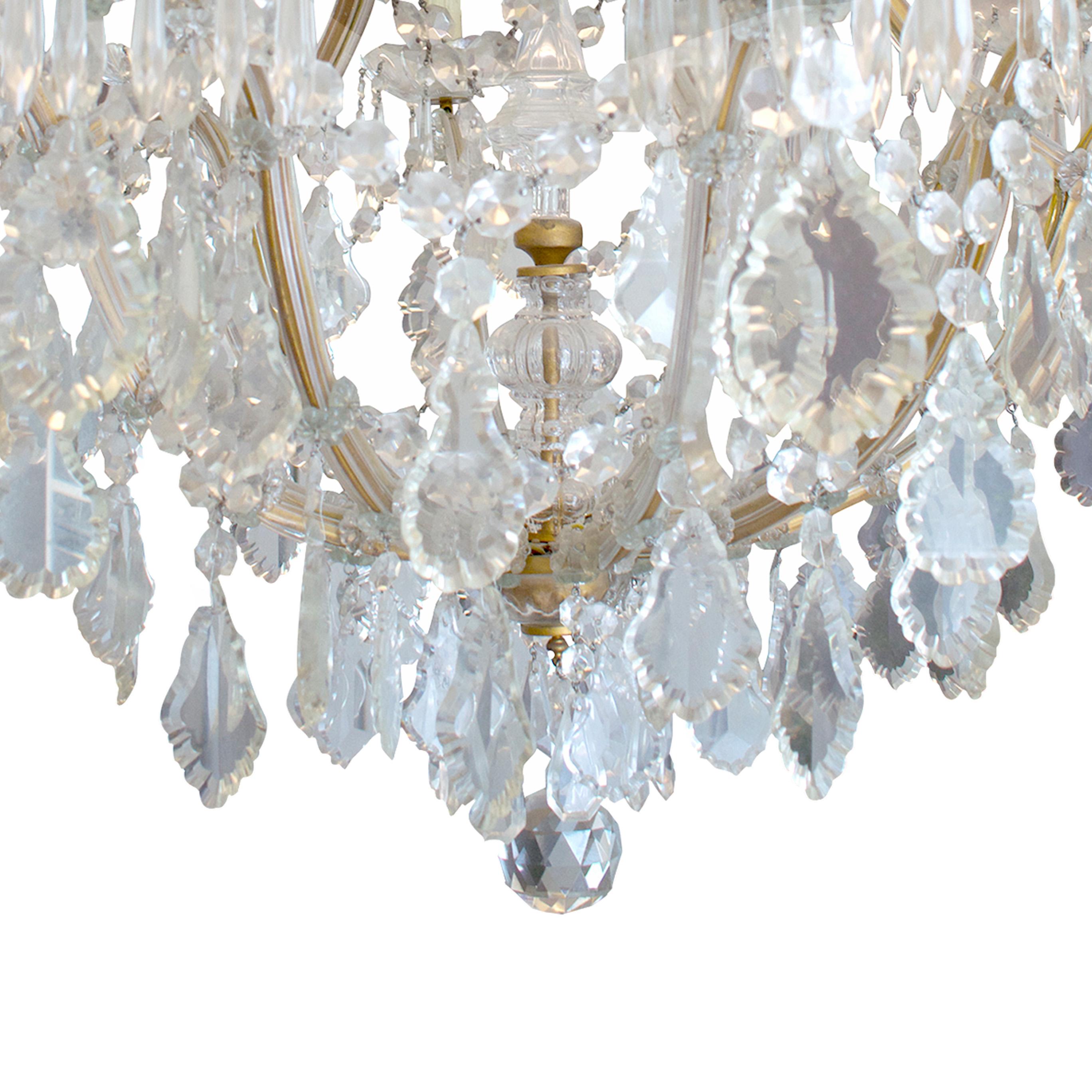 Other 1950s Large French Marie-Thérèse 10 Branch Cascading Crystal Chandelier