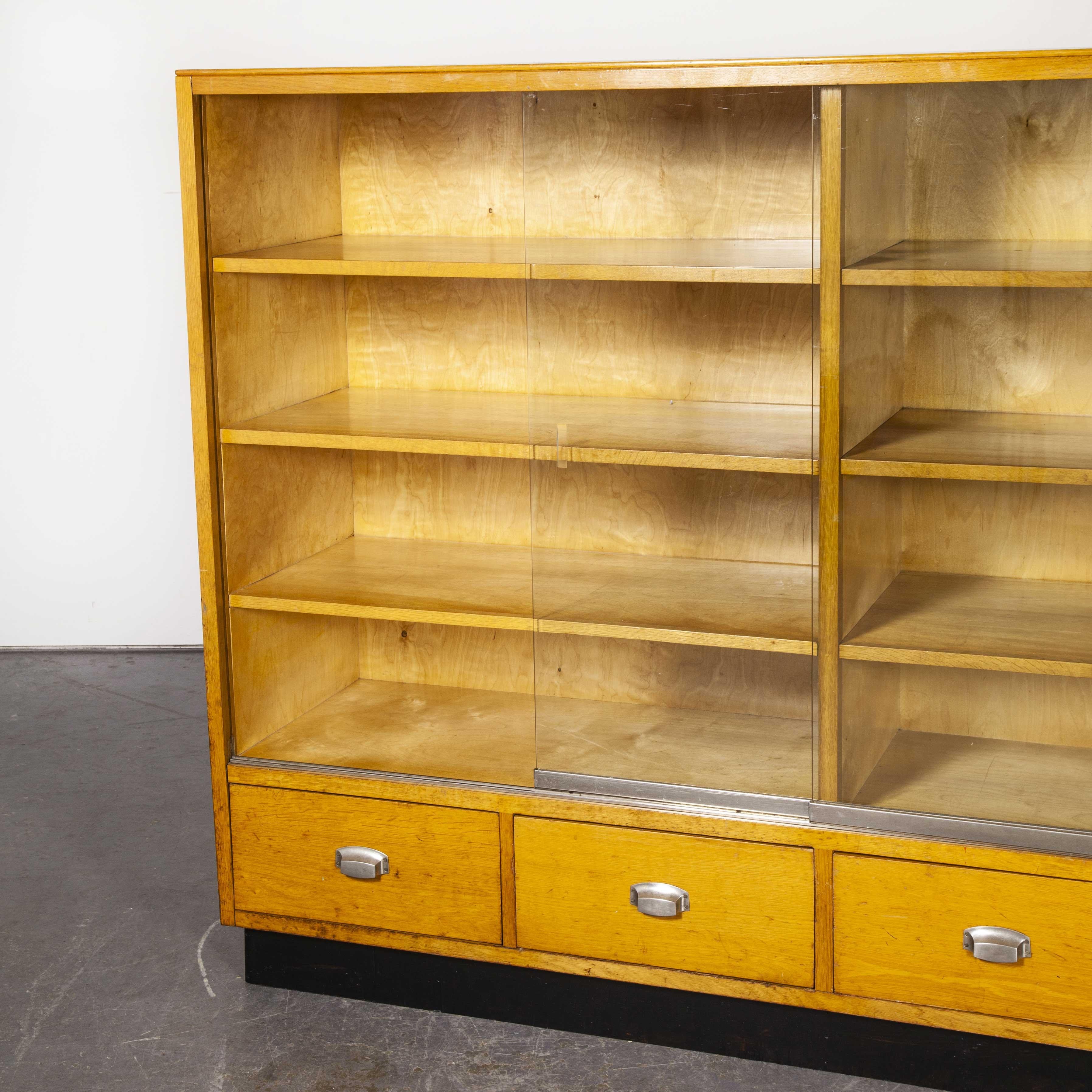 1950s Large Glass Fronted Midcentury Apothecary Cabinet, Storage Unit In Good Condition In Hook, Hampshire