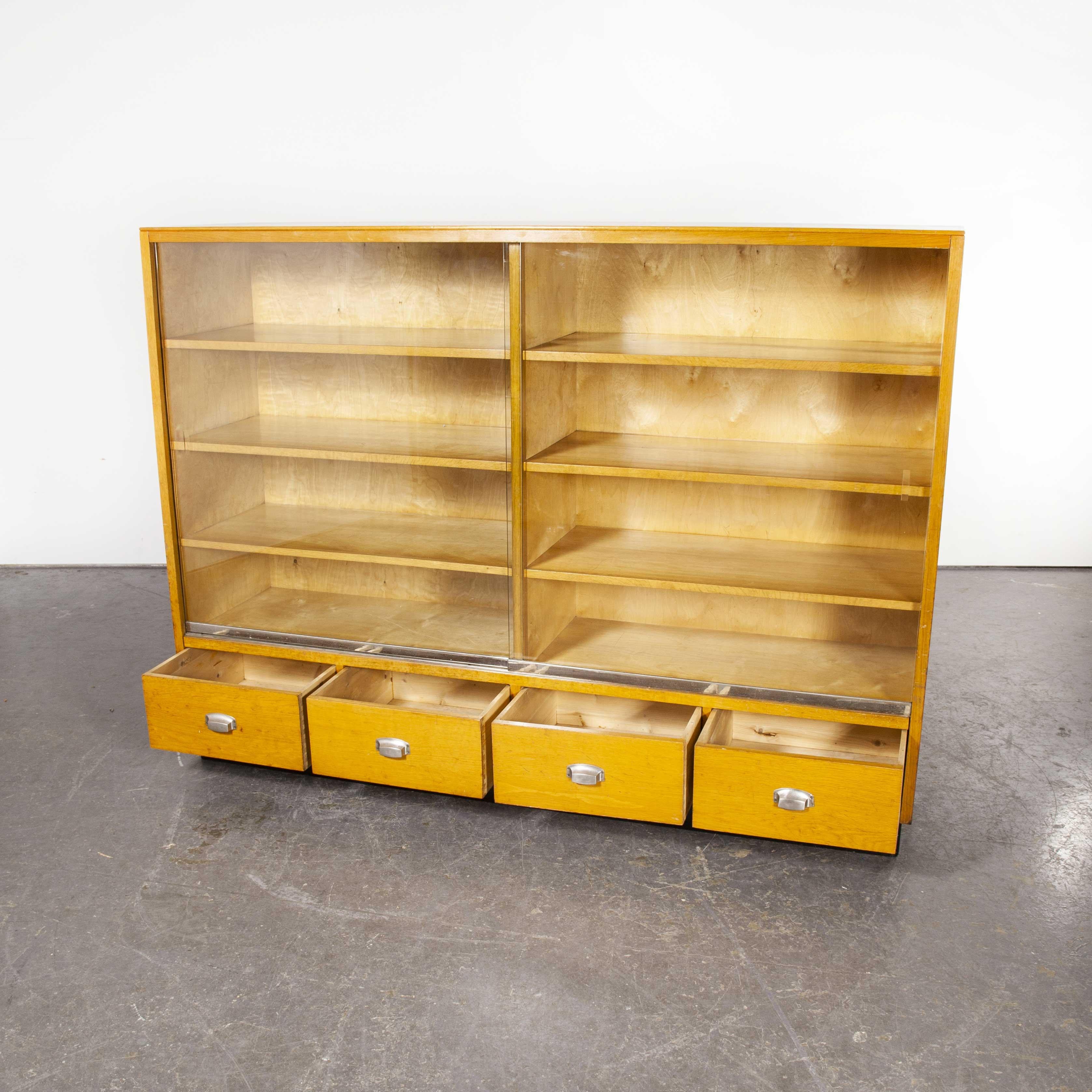 Mid-20th Century 1950s Large Glass Fronted Midcentury Apothecary Cabinet, Storage Unit