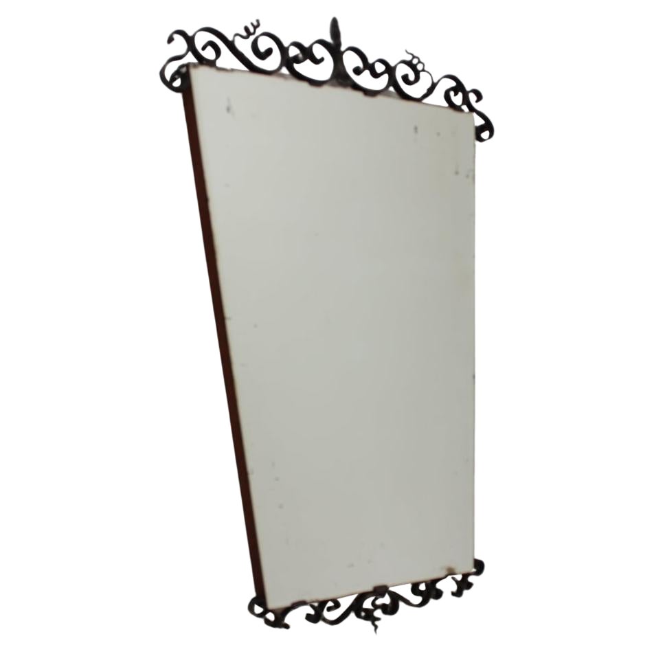 1950s Large Glass Wall Mirror, Czechoslovakia