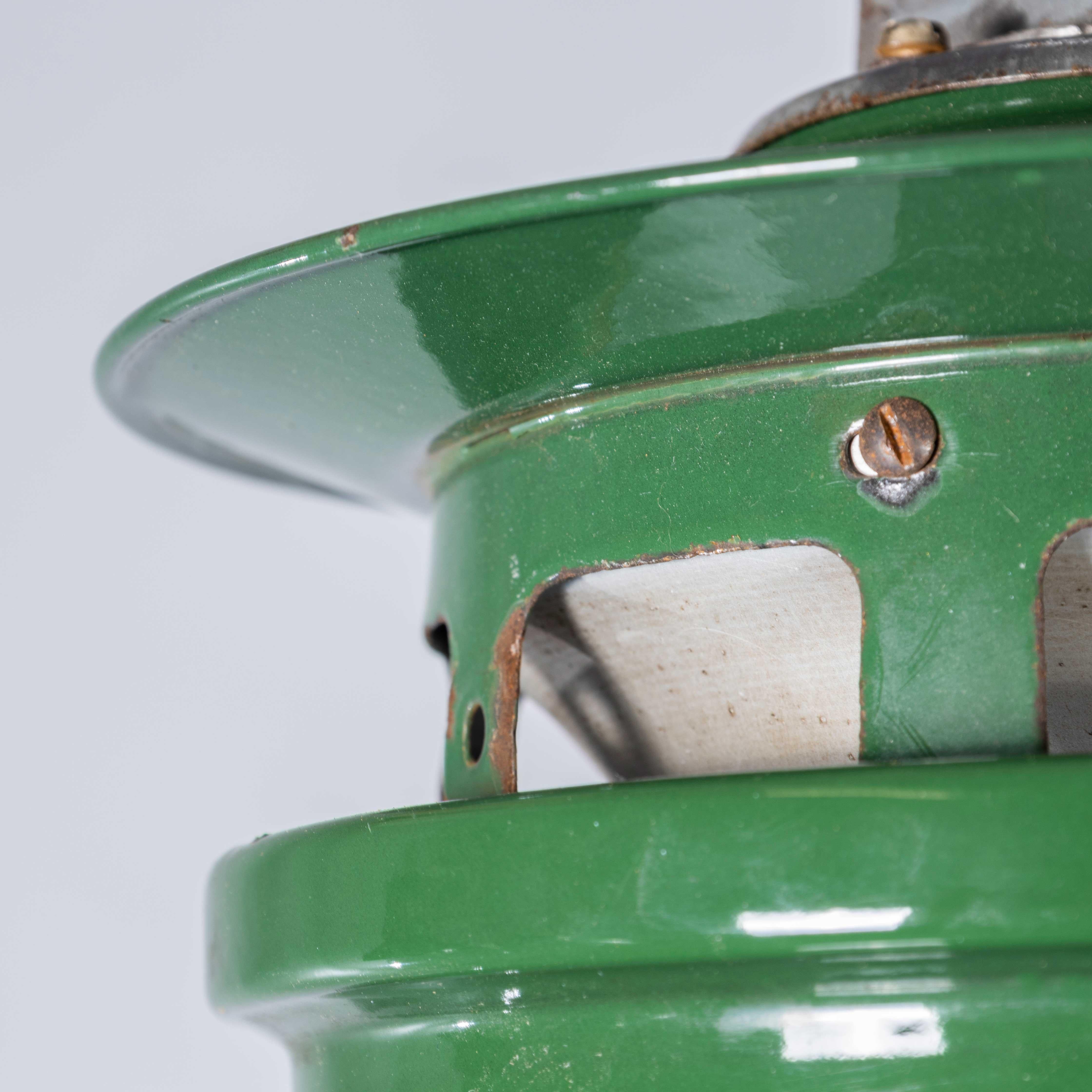 Metal 1950's Large Green Industrial Pendant Lamps - AEI Lighting For Sale