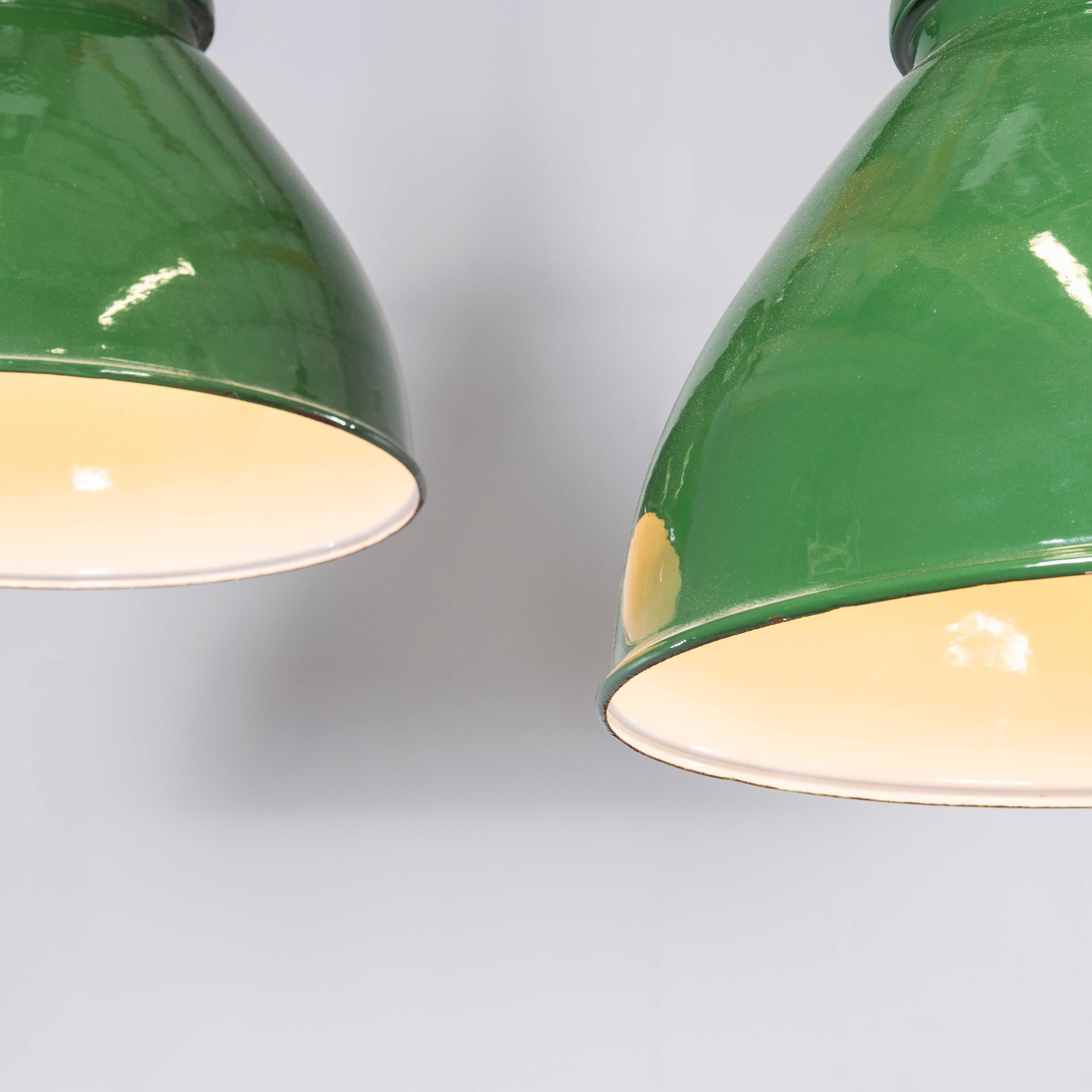 1950's Large Green Industrial Pendant Lamps - AEI Lighting For Sale 3