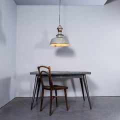 1950's Large Grey Hanging Vented Light By Maxlume - 18 Inch