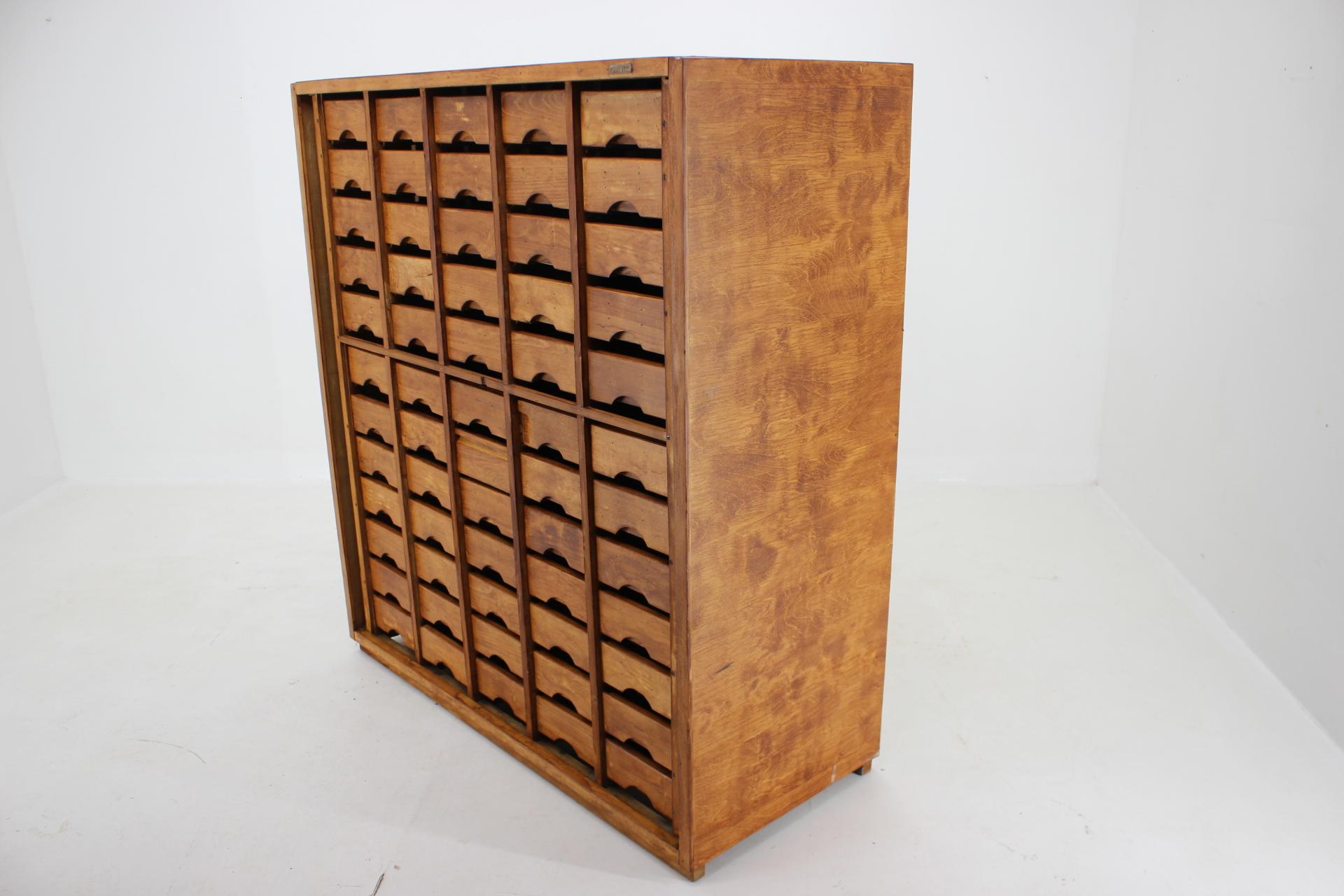 Mid-20th Century 1950s Large Industrial Beech Chest of Drawers, Czechoslovakia  For Sale