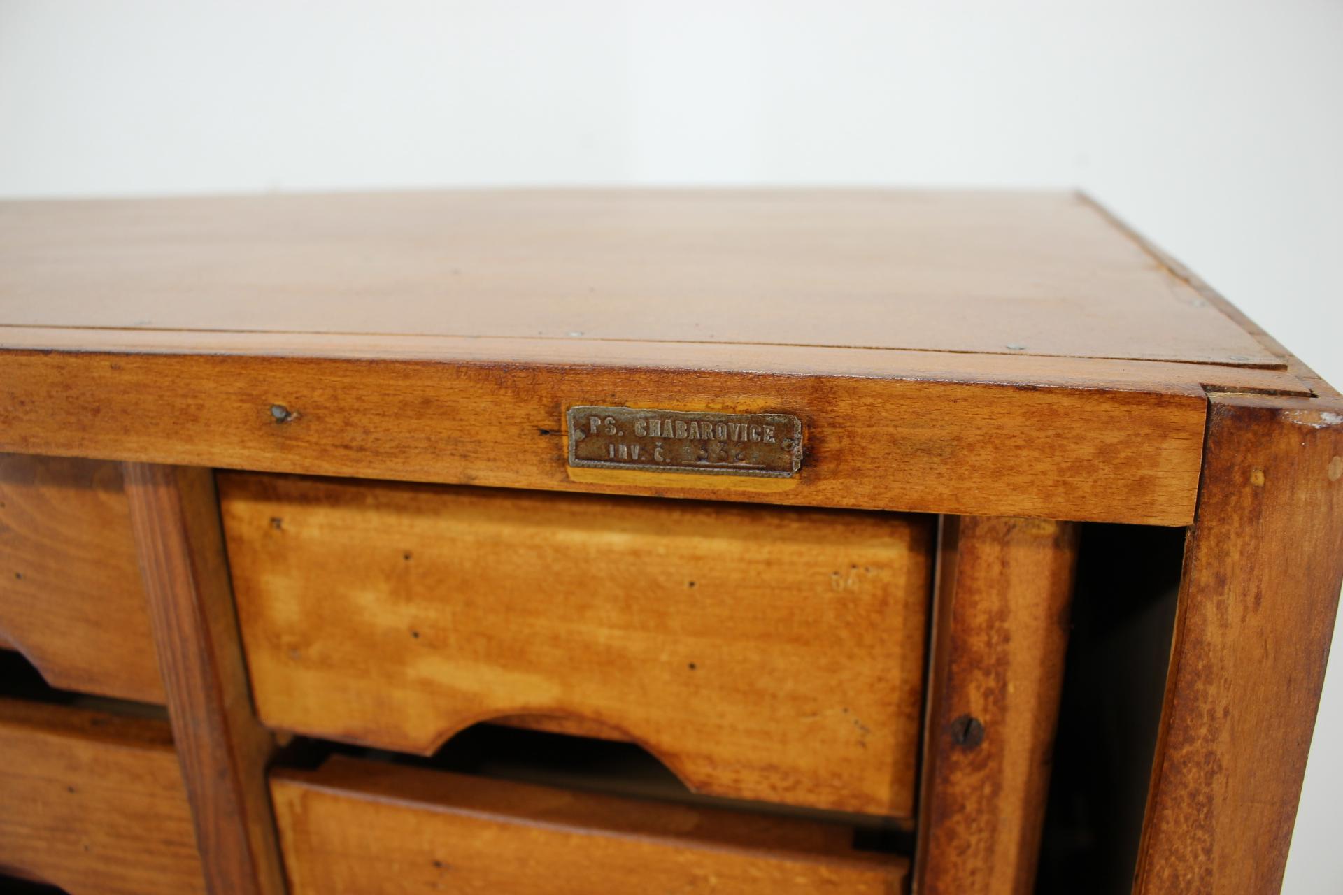 1950s Large Industrial Beech Chest of Drawers, Czechoslovakia  For Sale 3