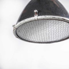 1950s Large Industrial Enamelled Hanging Pendant Lamps