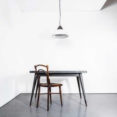 1950's Large Industrial Warehouse Aqua Pendant Lamps