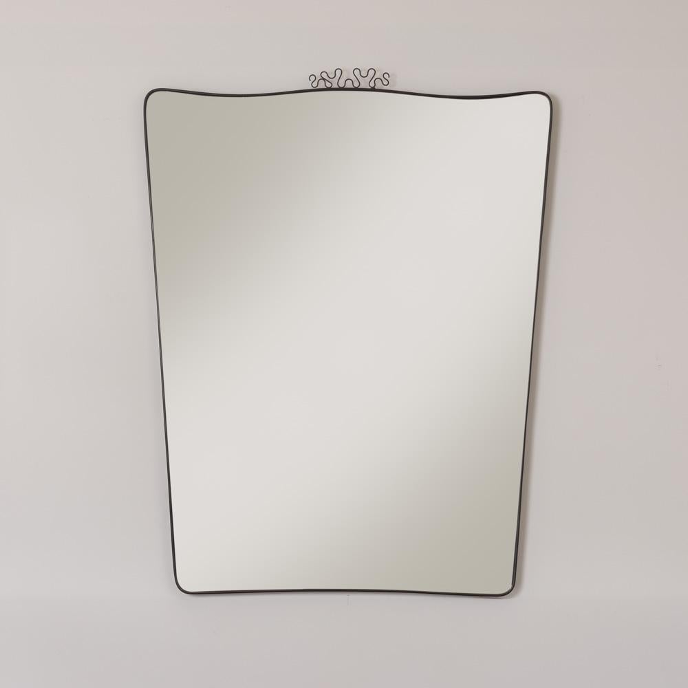 1950s Large Italian Brass Mirror For Sale 7