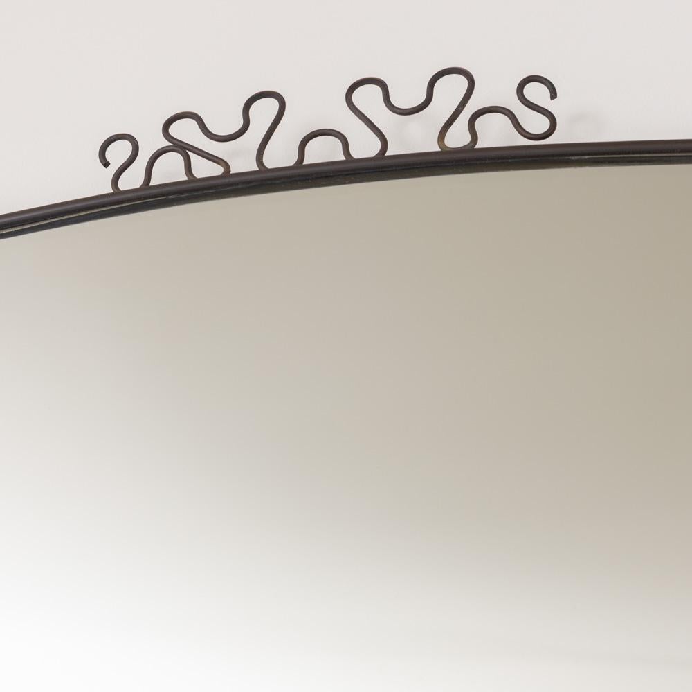 Mid-20th Century 1950s Large Italian Brass Mirror For Sale
