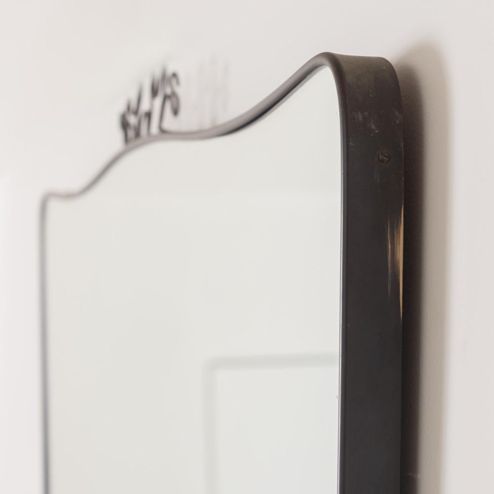 1950s Large Italian Brass Mirror For Sale 1