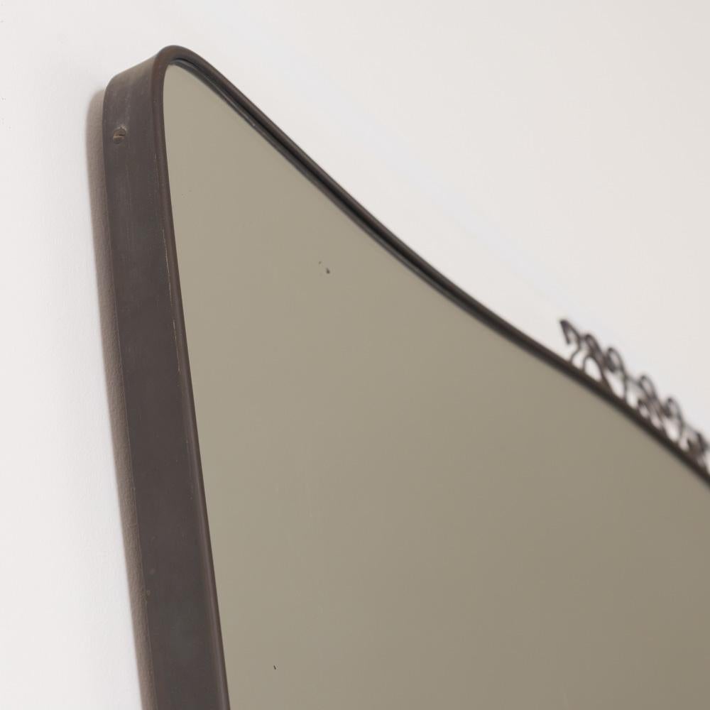 1950s Large Italian Brass Mirror For Sale 2