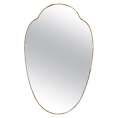 1950s Large Italian Brass Shield Mirror 1950s Large Italian Brass Shield Mirror