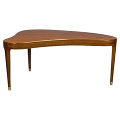 Used 1950s Large Kidney Shaped Coffe Table in Mahogany