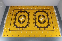 1950s Large Kilim Wool Rug, Czechoslovakia