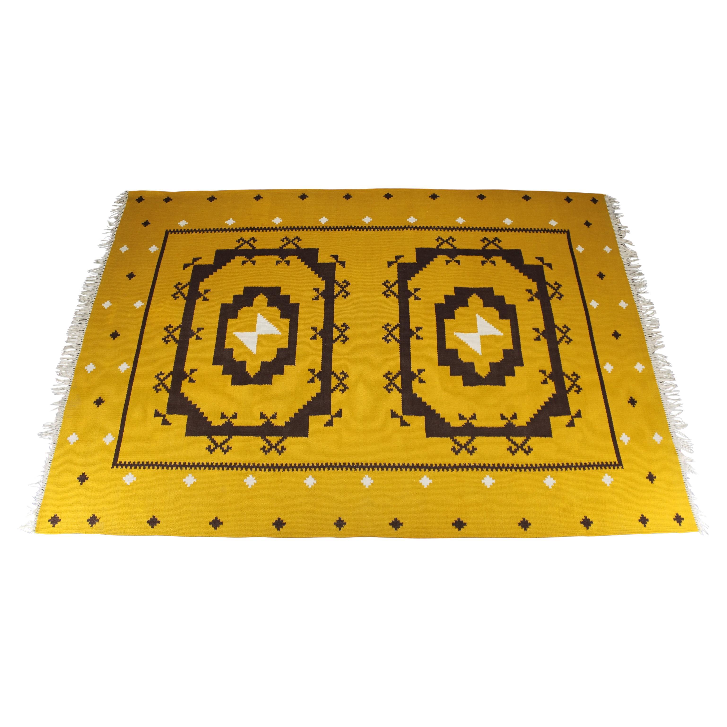 Rug & Kilim di lana di grandi dimensioni degli anni '50, Cecoslovacchia in vendita