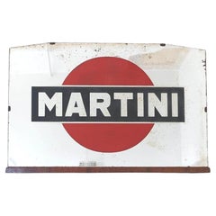 Vintage Large Italian Original Martini Mirror in Red and Black, 1950s 