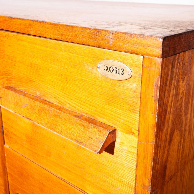 1950s Large Oak Chest Of Drawers Cabinet At 1stdibs