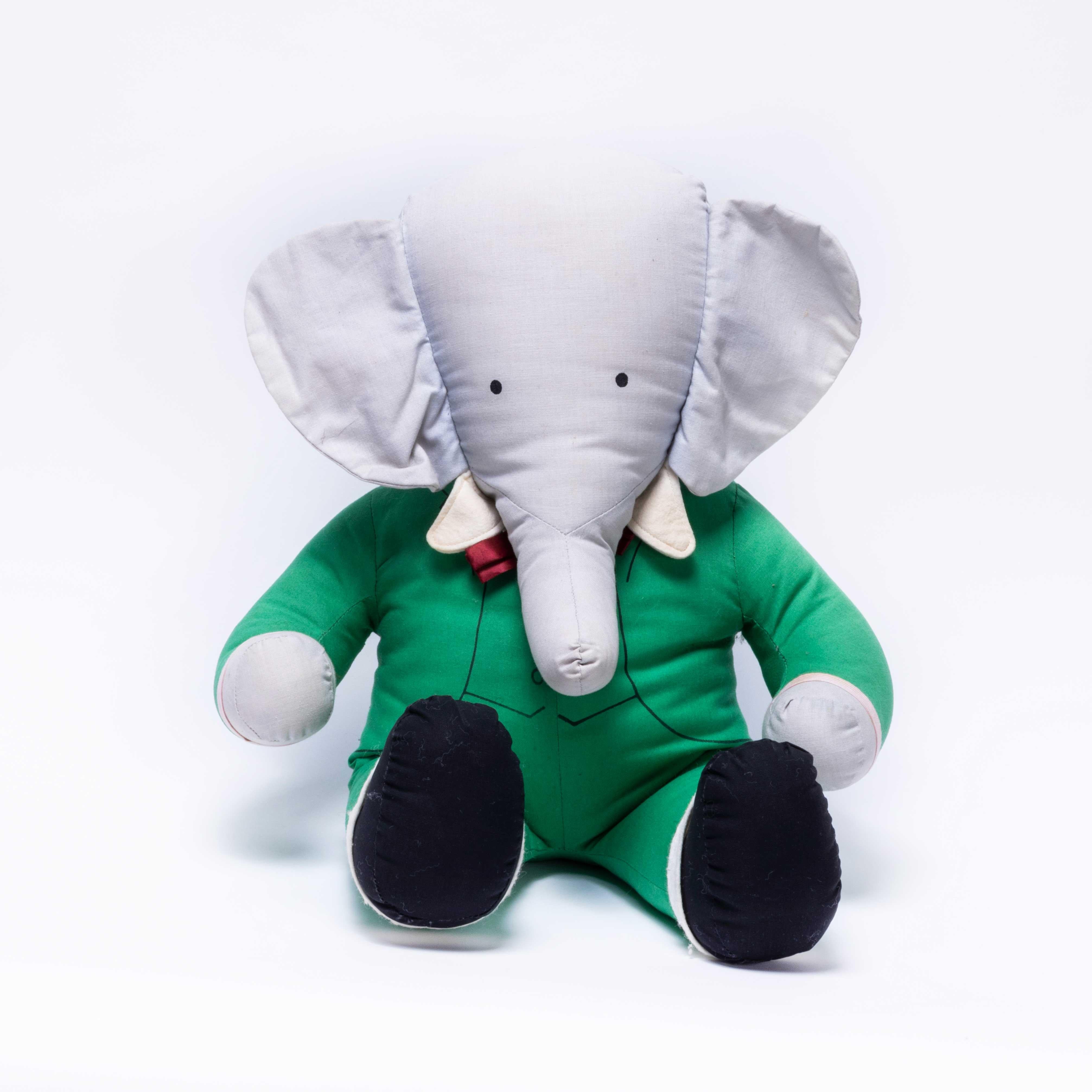 1950’s large original vintage babar soft elephant
1950’s large original vintage babar soft elephant. Babar the Elephant is an elephant character who first appeared in 1931 in the French children’s book Histoire de Babar by Jean de Brunhoff. This is