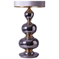 1950s Large-Scale Silver and Gold Table Lamp by Italian Designer Ugo Zaccagnini