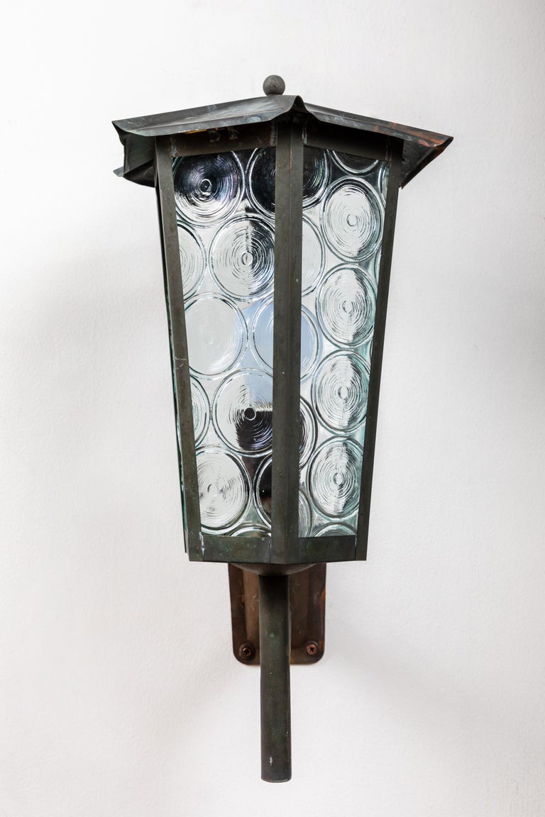 1950s Large Scandinavian Outdoor Wall Light in Patinated ...