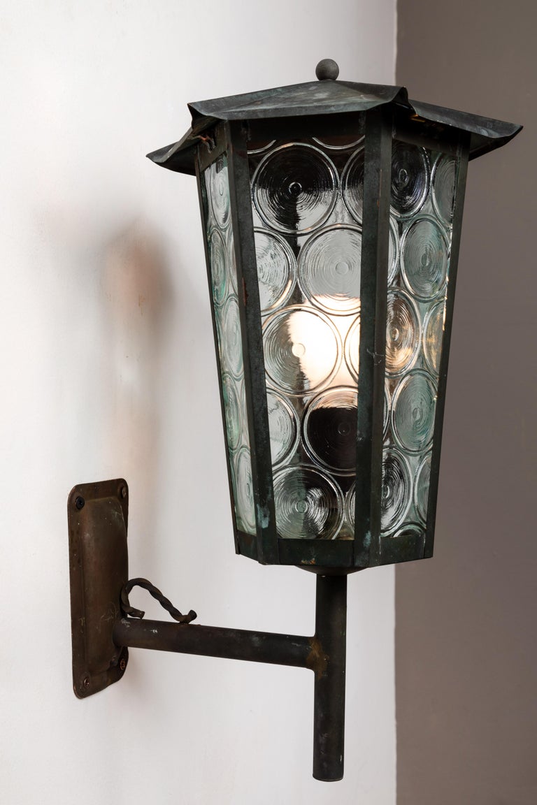 1950s Large Scandinavian Outdoor Wall Light in Patinated ...