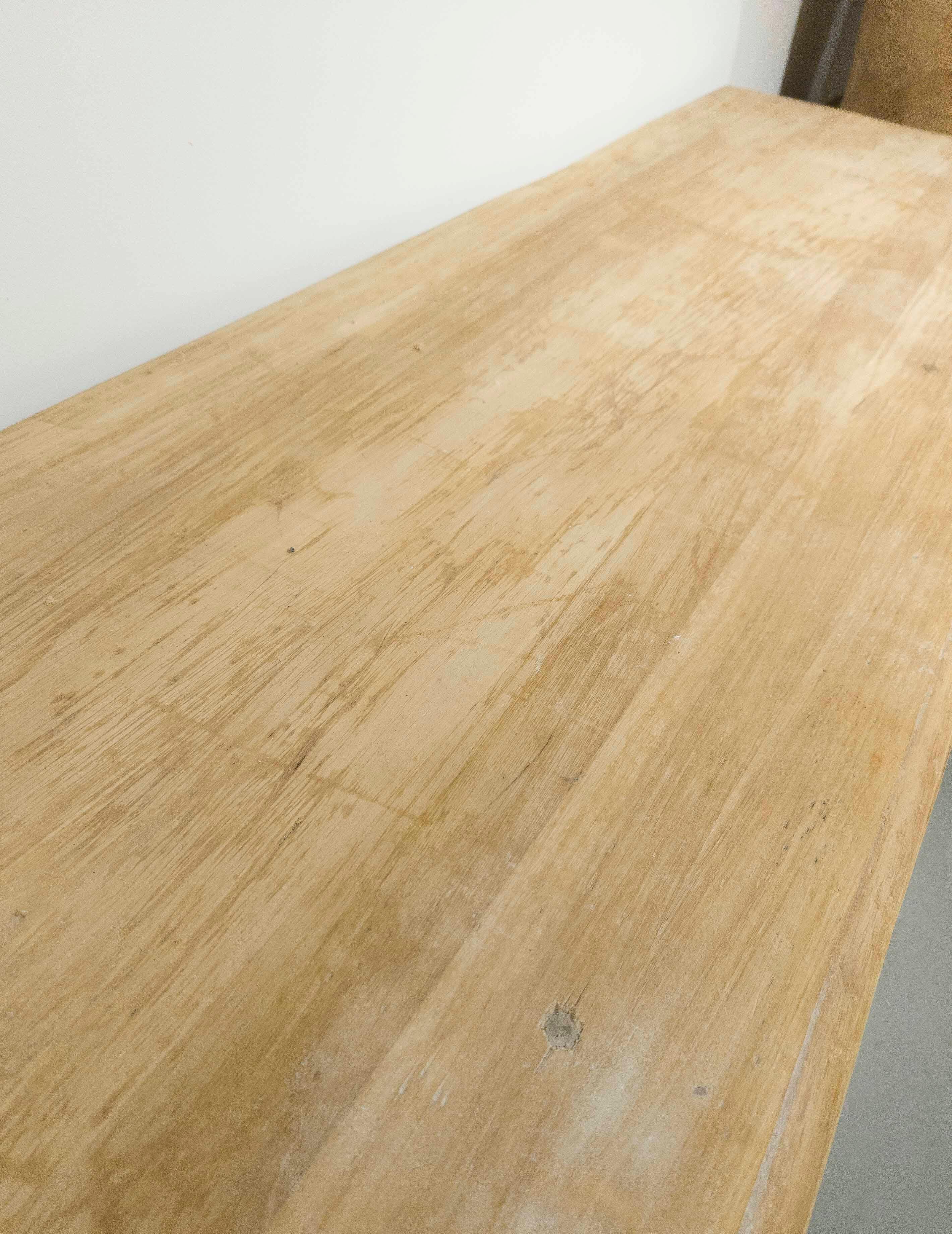 1950s Large Sideboard in Natural Wood with a Distressed Finish and Drawers in vendita 9