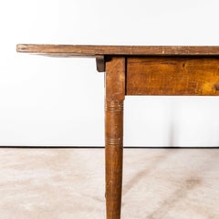 1950's Large Solid Oak French Farmhouse Rectangular Dining Table