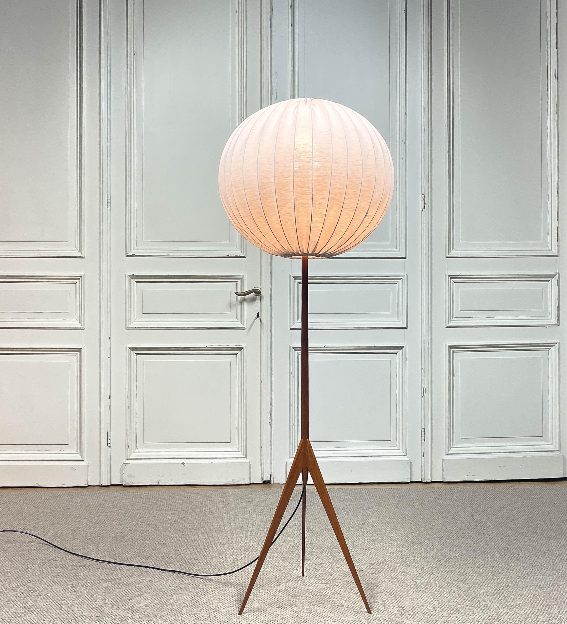 Swedish 1950s, Large Spherical Floor Lamp By Uno & Östen Kristiansson For Luxus For Sale