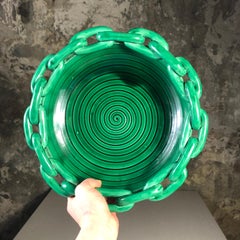 1950's Large Vallauris Green Chain Fruit Bowl