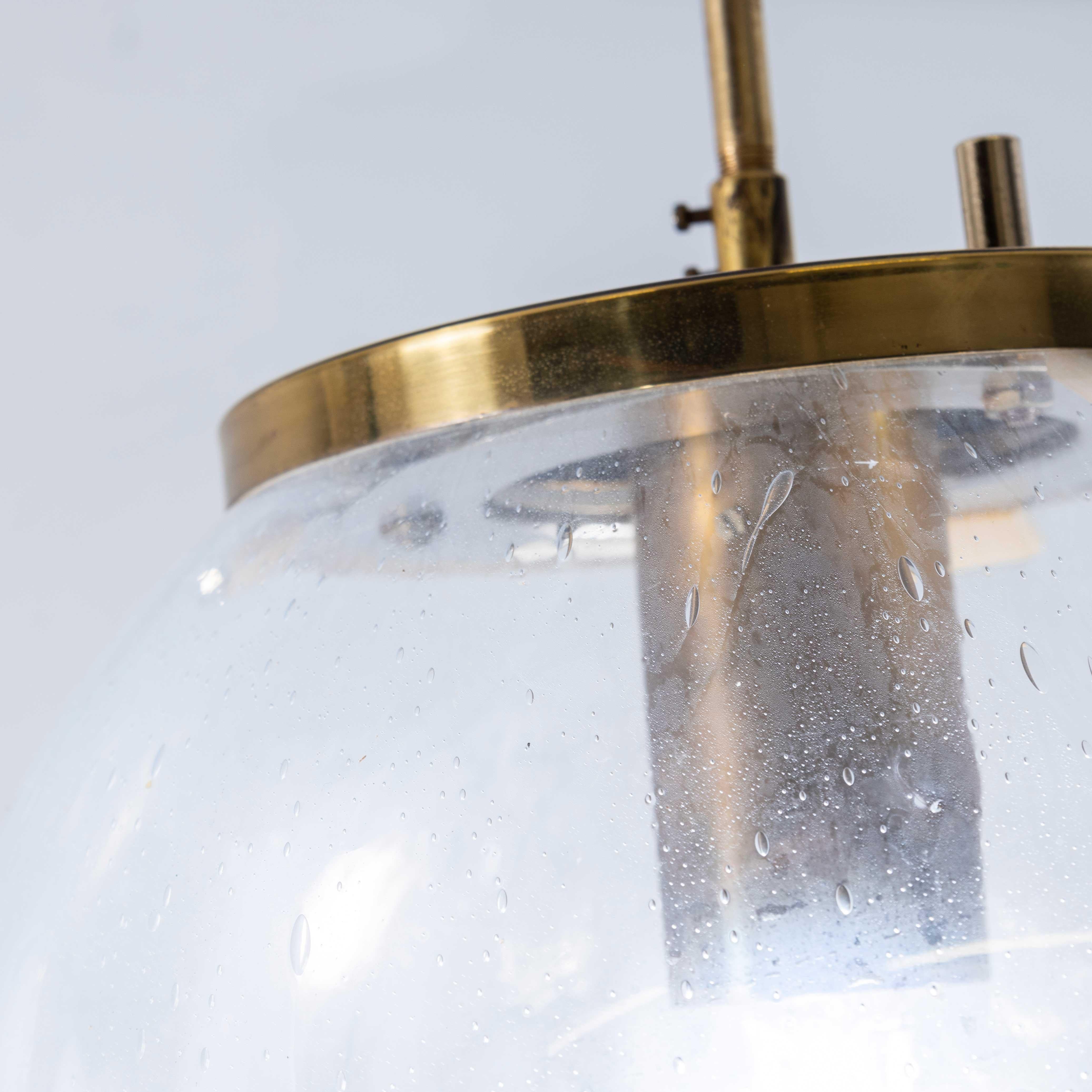 1950's Large White Mottled Goto Glass Suspended Ceiling Lamp For Sale 2