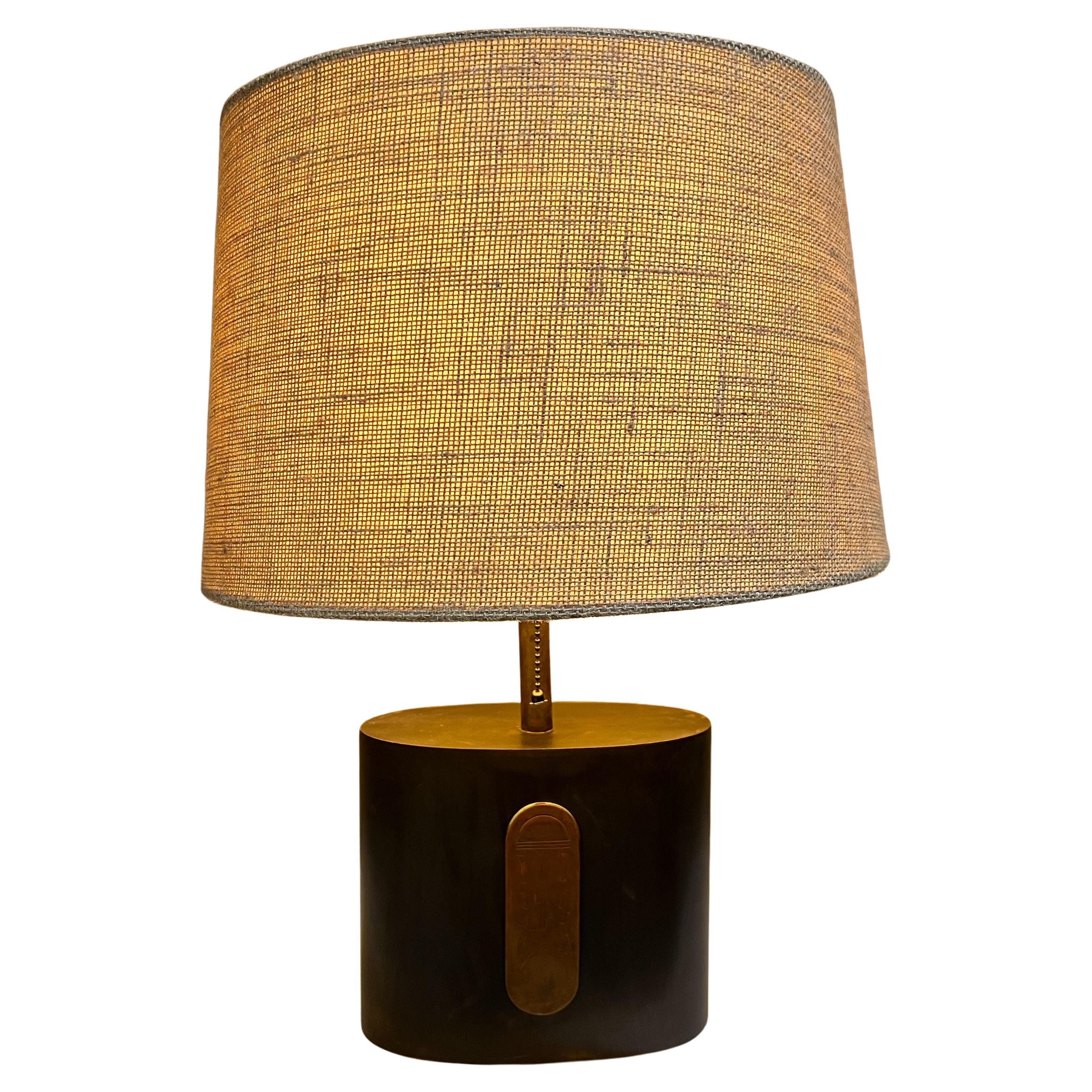 1950s Laris Refined Modern Table Lamp Brass and Copper Elegance