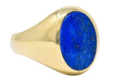 1950s Larter & Sons Lapis Lazuli 14 Karat Gold Men's Signet Ring