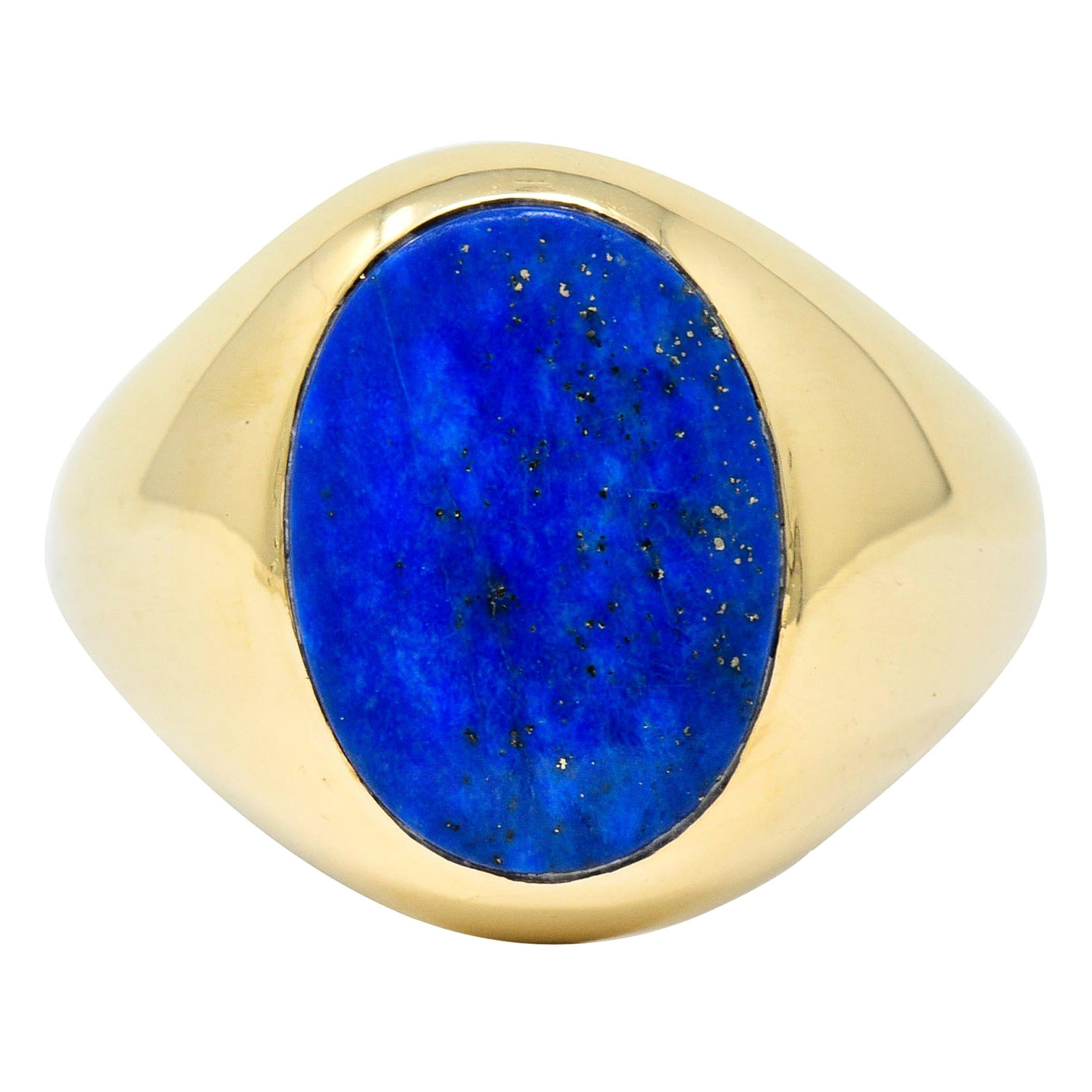 1950s Larter 
Sons Lapis Lazuli 14 Karat Gold Men
s Signet Ring