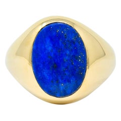 1950s Larter & Sons Lapis Lazuli 14 Karat Gold Men's Signet Ring