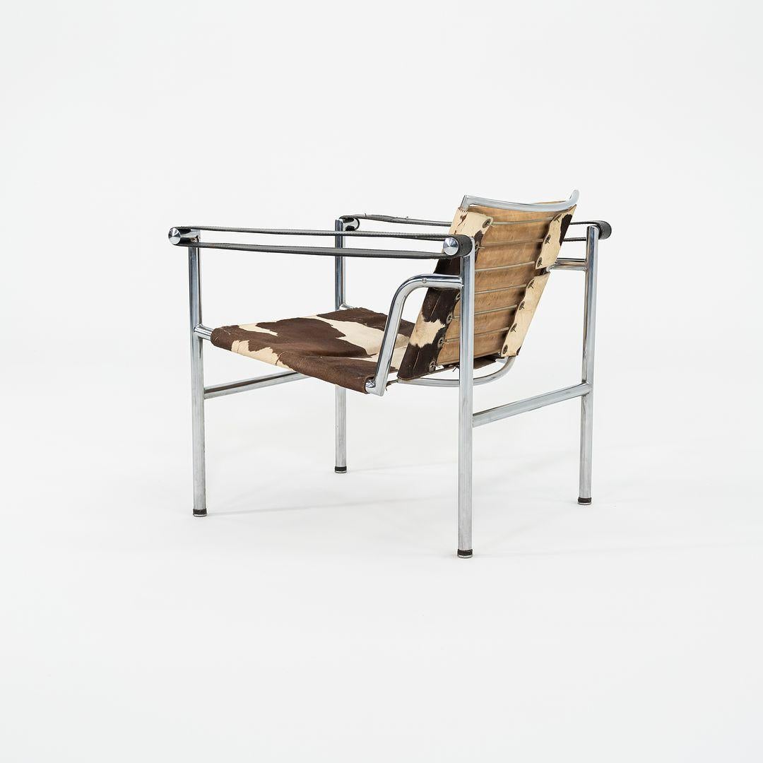 1950er Jahre Le Corbusier Jeanneret Perriand LC1 Basculant Loungesessel Stendig Label im Zustand „Gut“ im Angebot in Philadelphia, PA