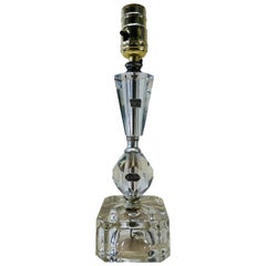 1950s Lead Glass Crystal Table Lamp