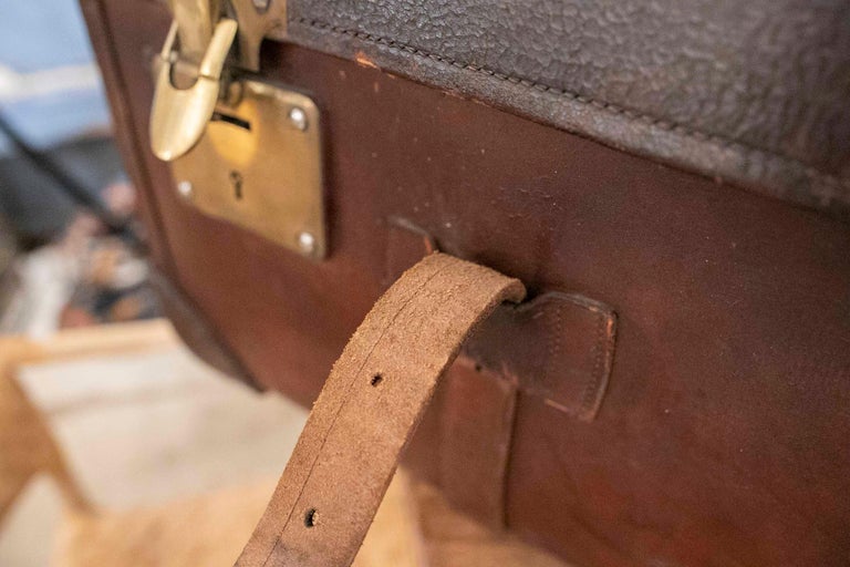 Valise En Cuir Vintage Des Années 1950 - Bagage Rigide Anglais - Occasion