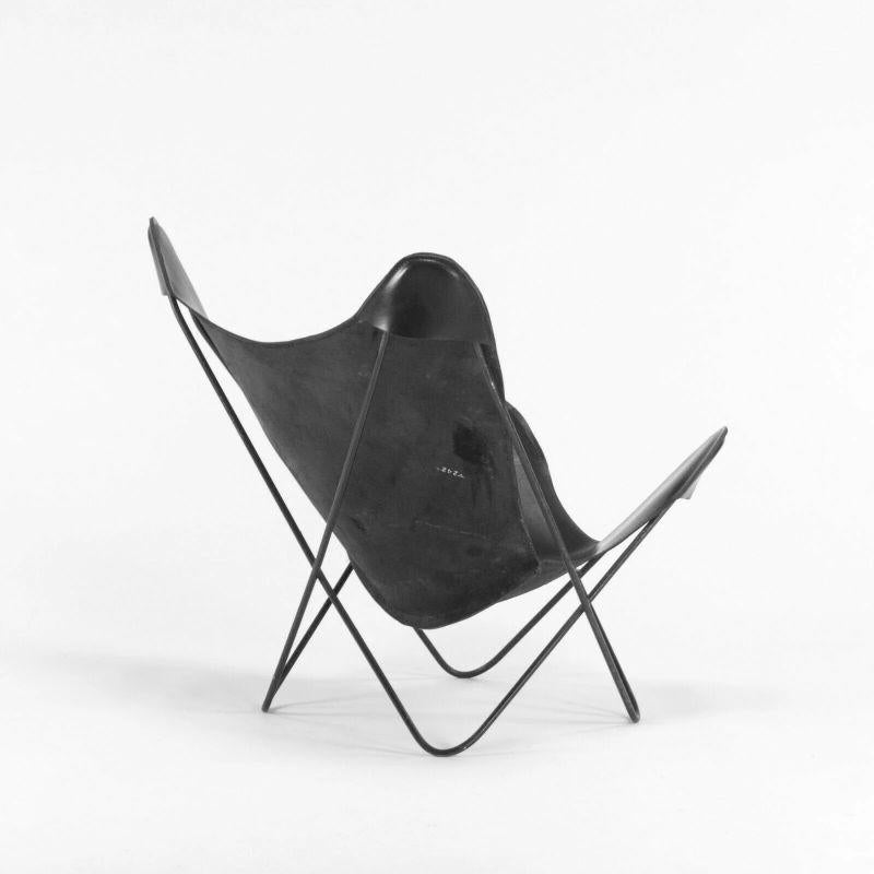 American 1950s Leather Butterfly Chair by Jorge Ferrari Hardoy Bonet & Kurchan for Knoll For Sale