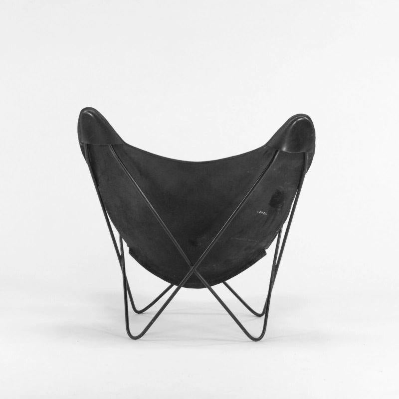 1950s Leather Butterfly Chair by Jorge Ferrari Hardoy Bonet & Kurchan for Knoll In Good Condition For Sale In Philadelphia, PA