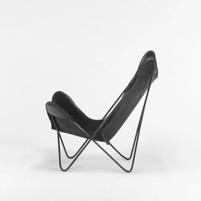 Metal 1950s Leather Butterfly Chair by Jorge Ferrari Hardoy Bonet & Kurchan for Knoll For Sale