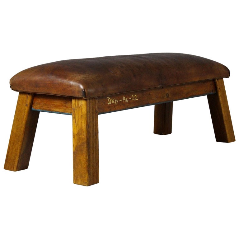 1950s Leather Gym Bench at 1stDibs