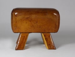 1950s Leather Gym Stool / Bench
