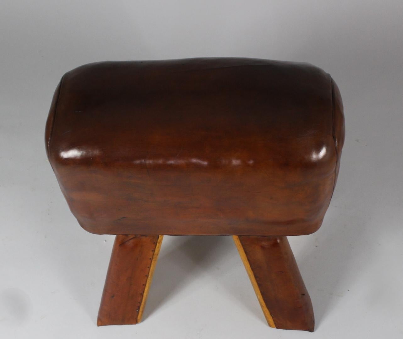 20th Century 1950s Leather Gym Stool / Bench For Sale