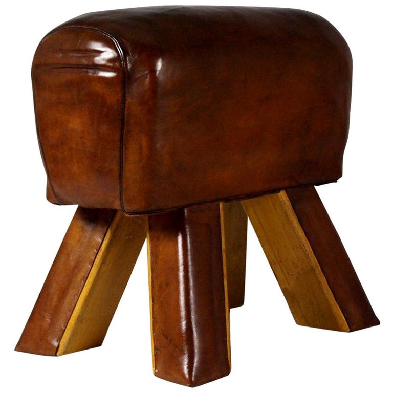1950s Leather Gym Stool / Bench For Sale at 1stDibs