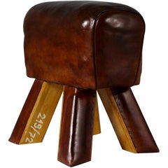 1950s Leather Gym Stool or Bench