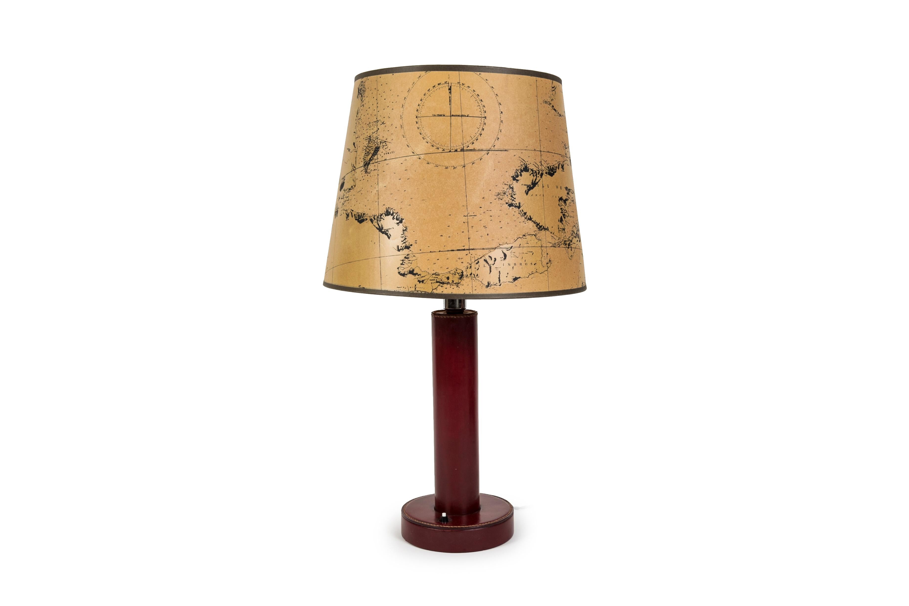 Very nice burgundy leather lamp in the style of Paul Dupre-Lafon for maison Hermes
Very good vintage condition
Dimensions given without shade
Shade not included.